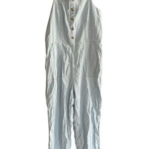 Old Navy Light Blue Cotton Jumpsuit with Button Front